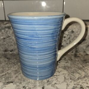 Gibson Sky Blue Hand Painted Textured Coffee Mug Gibson USA Tall Ceramic Cup